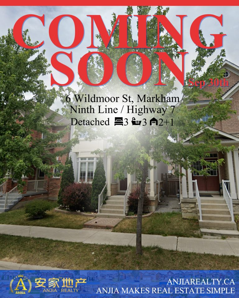 6 Wildmoor St, Markham coming soon flyer