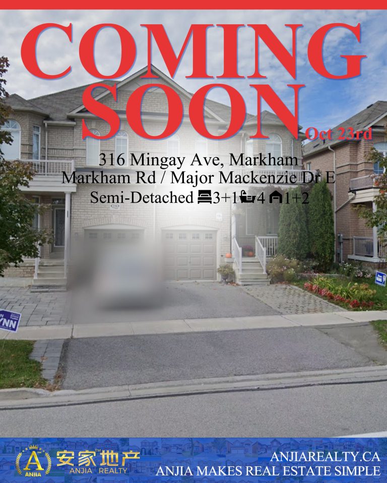 316 Mingay Ave, Markham coming soon flyer